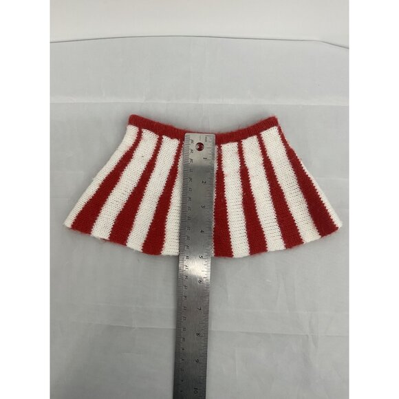 Baby Doll & Stuffed Animal Skirt Set Red Lace & Red/White Striped Knit Design - Picture 4 of 6